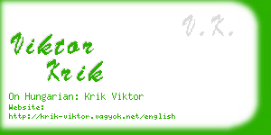 viktor krik business card